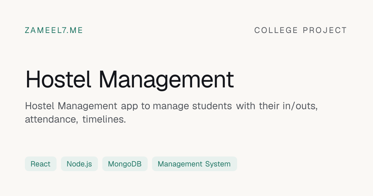 Hostel Management preview