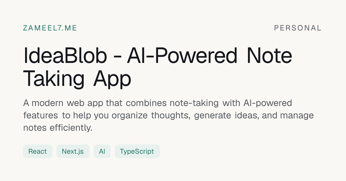 IdeaBlob - AI-Powered Note Taking App preview
